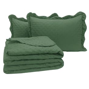 Cobre Leito Casal Vitoria Dupla face 3pçs Verde