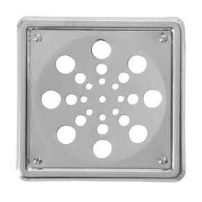 Grelha Quadrada em Aço Inox 9,4 x 9,4cm com Caixilho Astra Prata