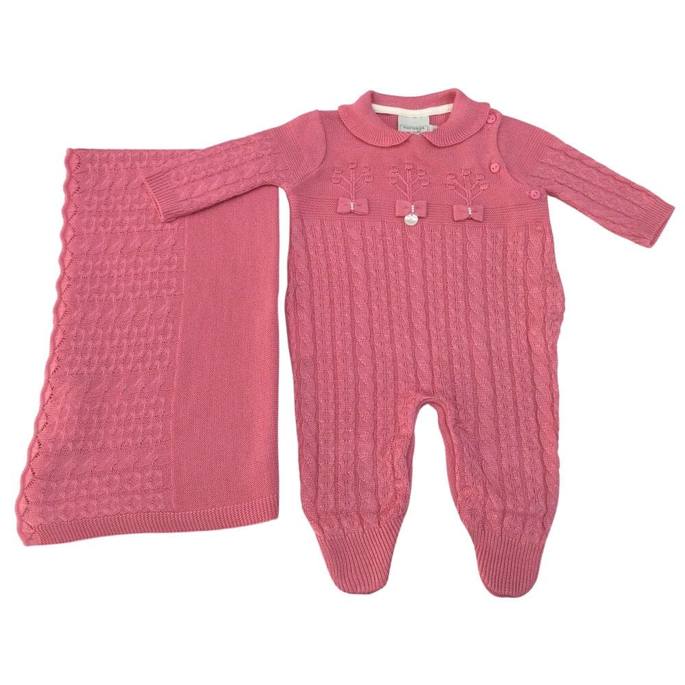 Saida Maternidade Tricot bebe fem Noruega Rosa Begonia