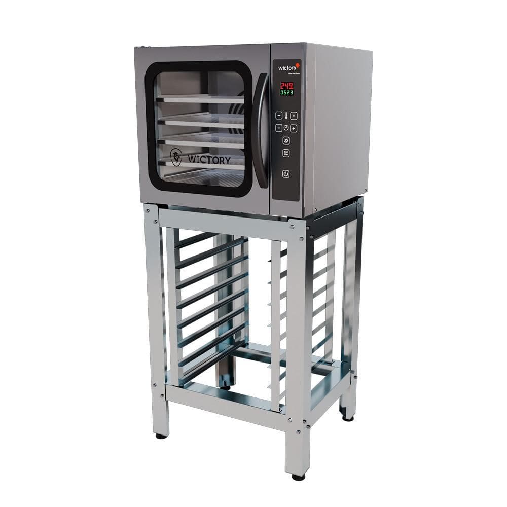 Forno Convector Para Pudim 5 Assadeiras 54 Litros Elétrico A Vapor Com Cavalete Inox WCPP-535 Wictory