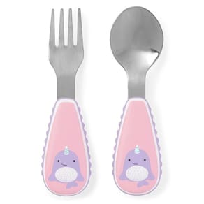 Kit de Talheres Baleia Narval Zoo Skip Hop para Crianças Fofo e Divertido