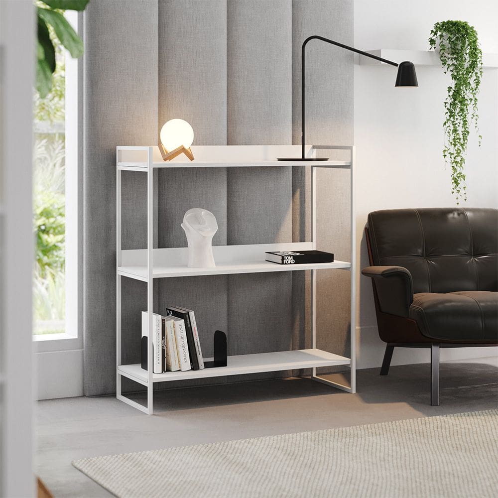 Aparador Industrial 3 Prateleiras Córdoba 95cm Branco