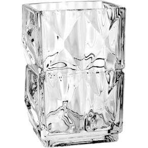 VASO DECORATIVO ENFEITE CASA RETANGULAR HOME&CO ECO CRYSTAL 13x9x9cm TRANSPARENTE