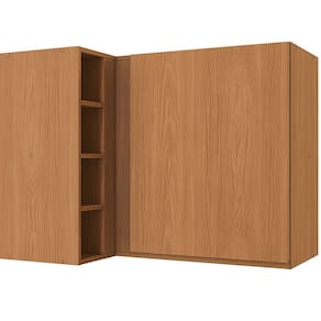 Aéreo 1 Porta de Canto 980mm de Madeira, Estolo Contemporanêo Canela