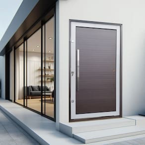 Porta Pivotante Lambril com Puxador Lado Esquerdo Elite 216x130 Mix Corten