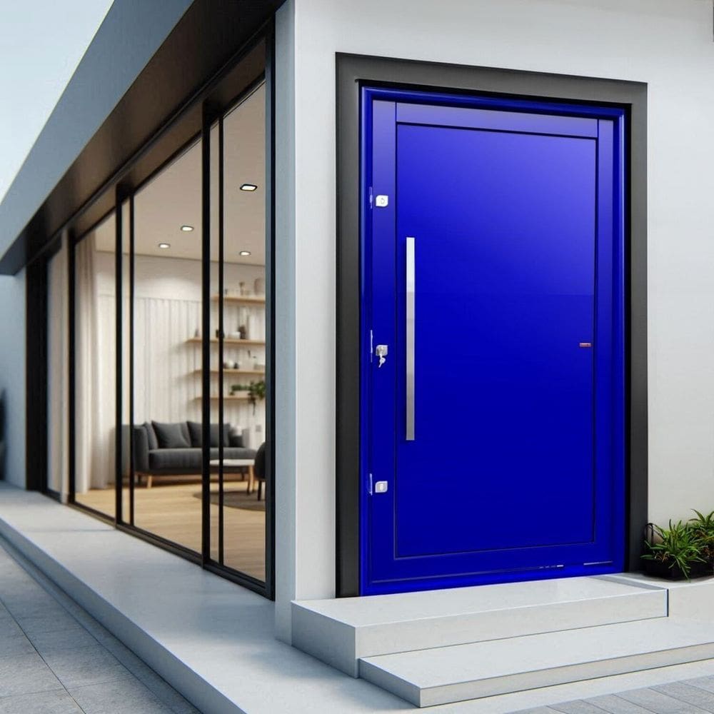 Porta Pivotante Lambril com Puxador Lado Esquerdo Elite 240cmx150cm Azul