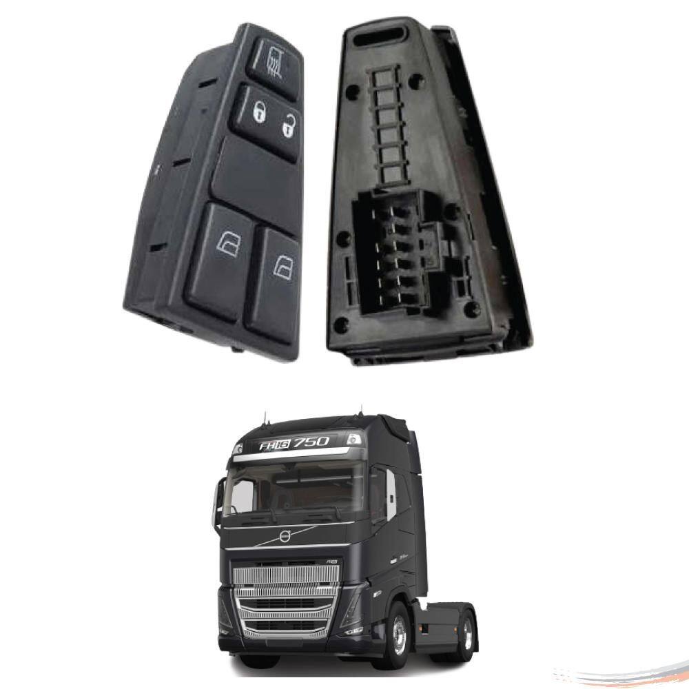 Tecla Vidro Elétrico 12v C/ Desembaçador E Trava Fh12 Fh16 [F103]