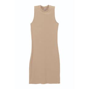 Vestido Feminino Canelado Sem Manga Marialicia Ref. 52111