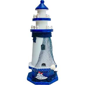 Farol Enfeite Decorativo Náutico Marítimo A 30 cm Multicor