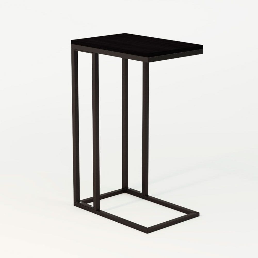 Mesa Lateral Encaixe Elena Preto E Tampo Preto New Green