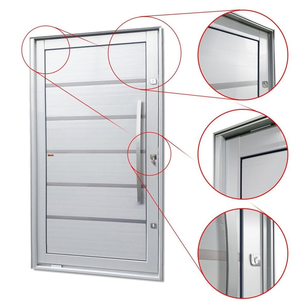 Porta Pivotante Lambril Premium com Puxador Lado Direito Elite 216x150 Branco