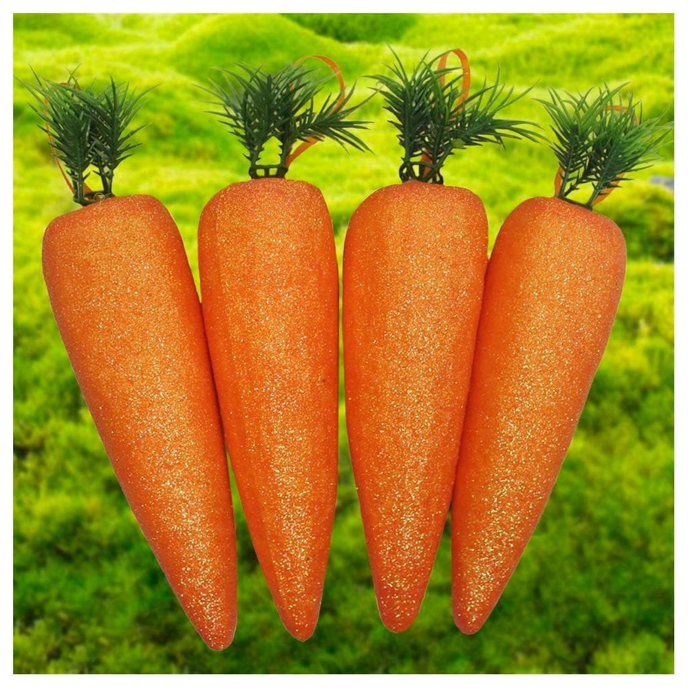 Enfeite Decorativo Páscoa 8 Cenouras Pendentes Isopor 17cm