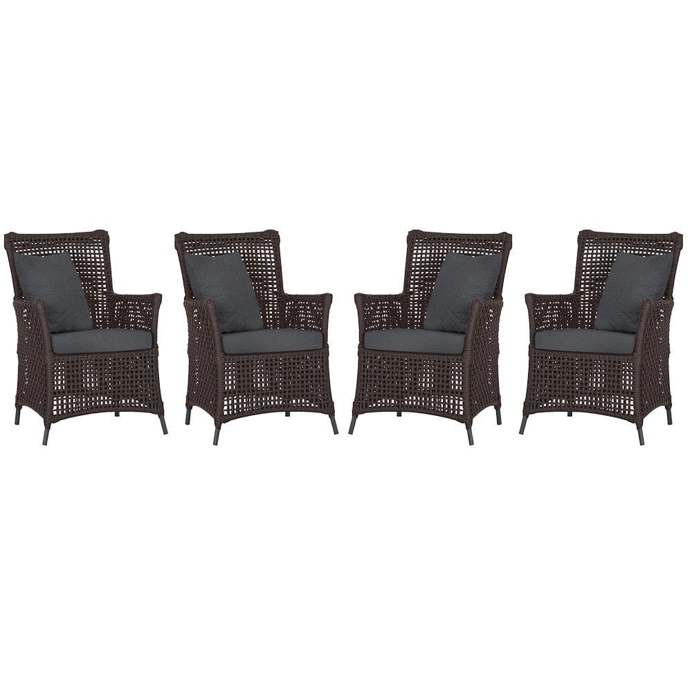 4 Poltronas Igapó Alumínio Micro Pintura Preta Corda Náutica Estofado 11