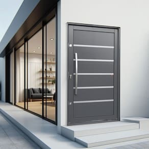 Porta Pivotante Lambril Premium com Puxador Lado Esquerdo Elite 216x120 Cinza
