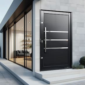 Porta Pivotante Lambril Evolution com Puxador Lado Esquerdo Elite 216x120 Preto