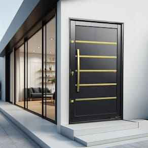 Porta Pivotante Lambril Premium com Puxador Lado Direito Elite 240x120 Preto