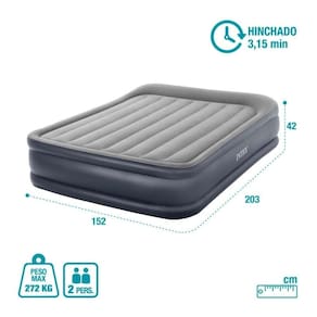 Colchão Dura-Beam Deluxe Pillow Rest Raised Queen 110V Cinz