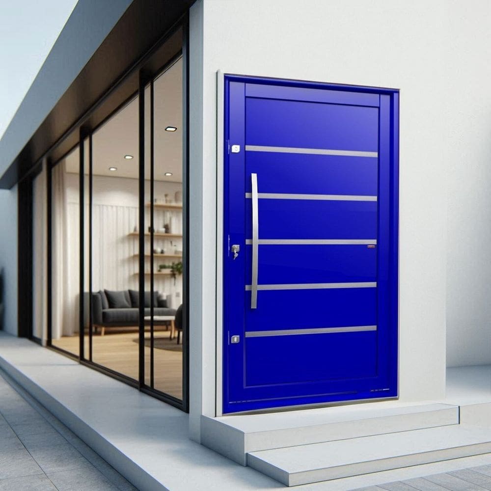 Porta Pivotante Lambril Premium com Puxador Lado Direito Elite 240x120 Azul