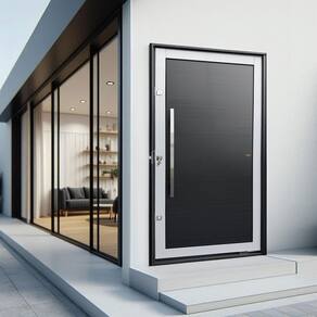 Porta Pivotante Lambril com Puxador Lado Esquerdo Elite 240x120 Mix Preto