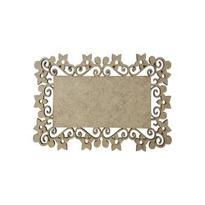 Placa Mdf Cru Artesanato Design Arabesco Flores 30Cm