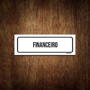 Placa De Sinalização Setor - Financeiro 30X10