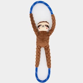 Pelúcia RopeTugz Zippypaws Brinquedo Cabo de Guerra Bicho-preguiça com Apito Para Cães
