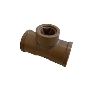 Tee Pvc Redução Roscável Soldável 25Mmx1/2`` Marrom Tigre