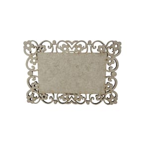 Placa Mdf Cru Artesanato Design Quadrado Flores 40Cm