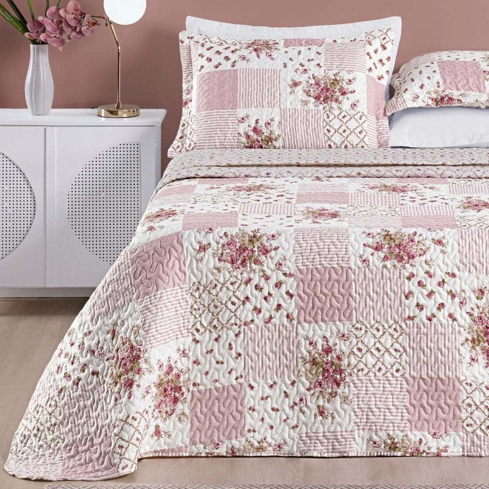 Conjunto Casal King Size Florença 200 Fios Bordado Super