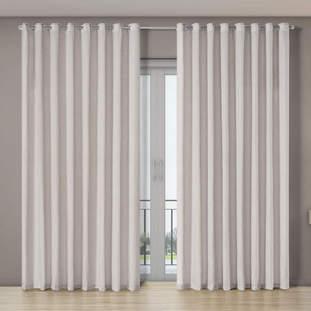 Cortina Voil Gaze Linho 4,00M X 2,70M Porta Luxo Sala Bege