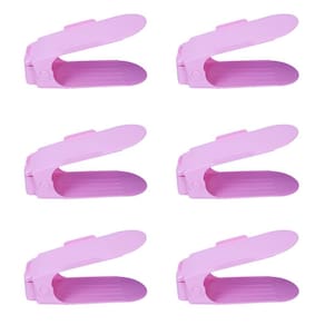 Kit 6 Organizadores Sapatos Reforçado Regulagem Altura Rosa