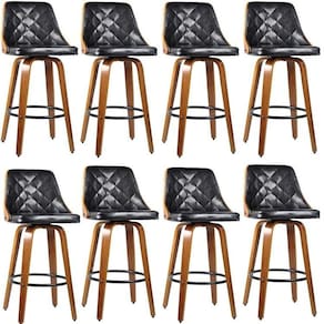 Kit com 8 Banquetas para Cozinha Milão Preto