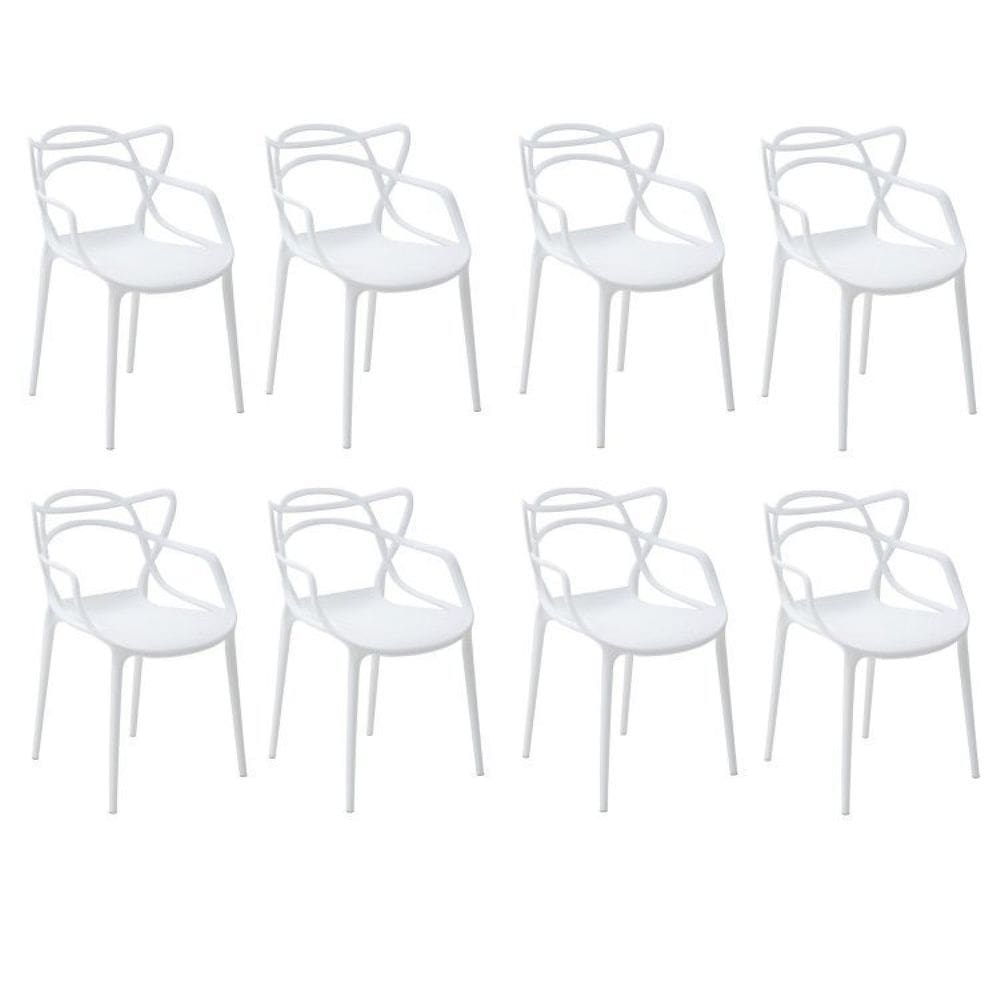 Conjunto 8 Cadeiras Allegra Pp Branco