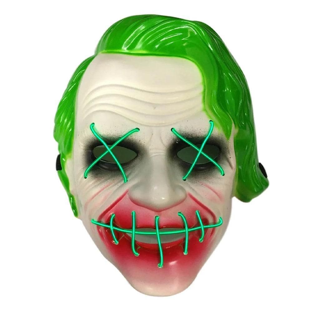 Máscara Coringa Com Led Verde Halloween Fantasia