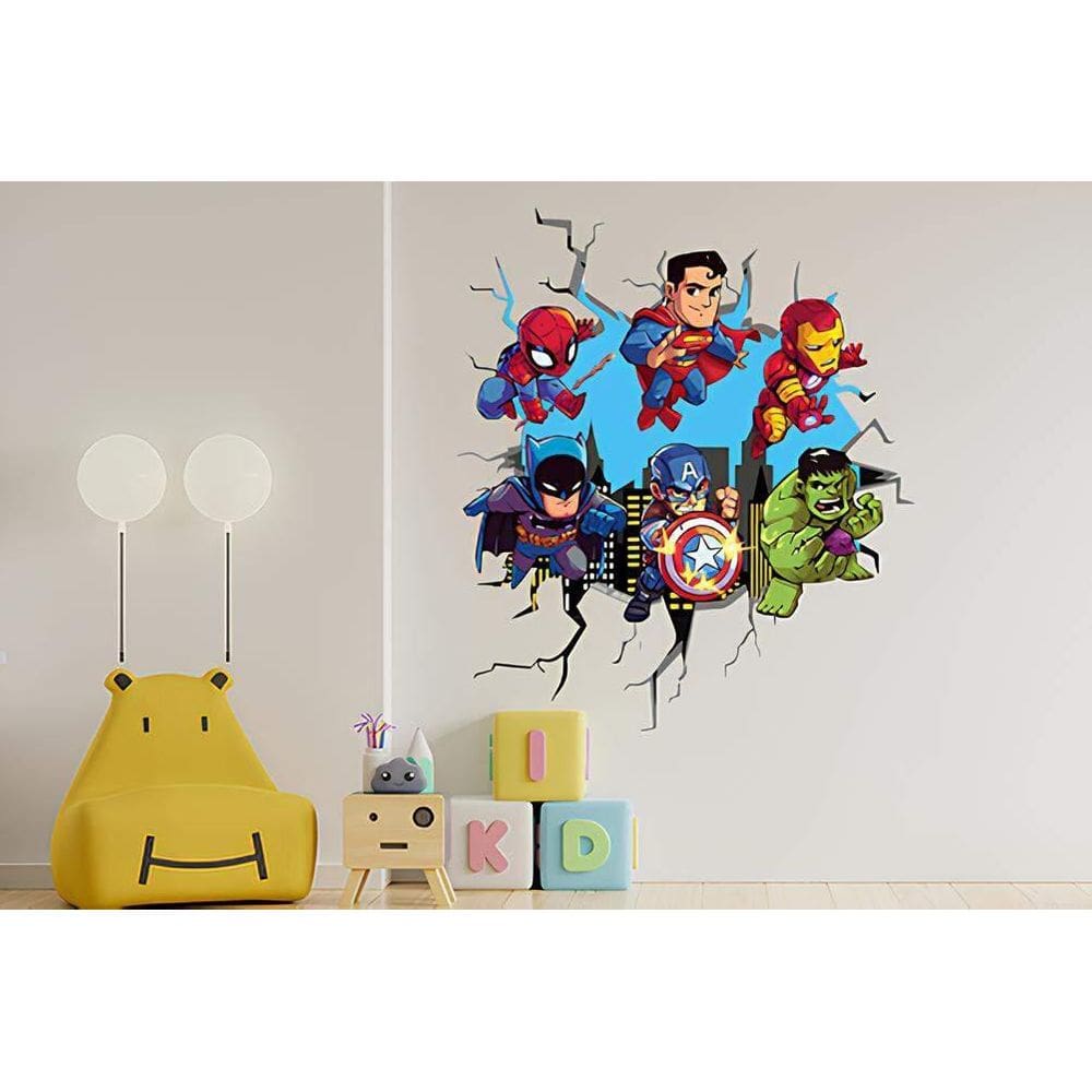Adesivo De Parerde Buraco Falso Mini Herois