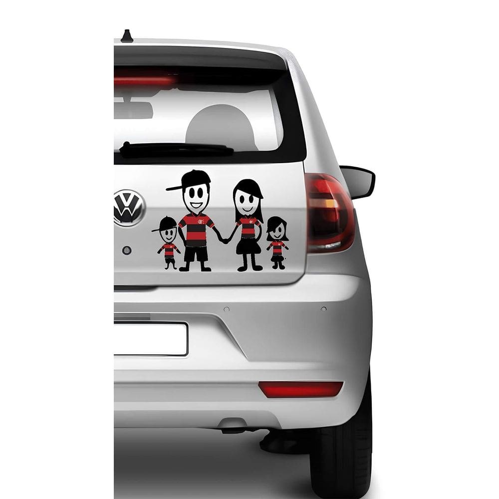 Adesivo De Carro Familia Feliz + Filha + Filho - Mengão