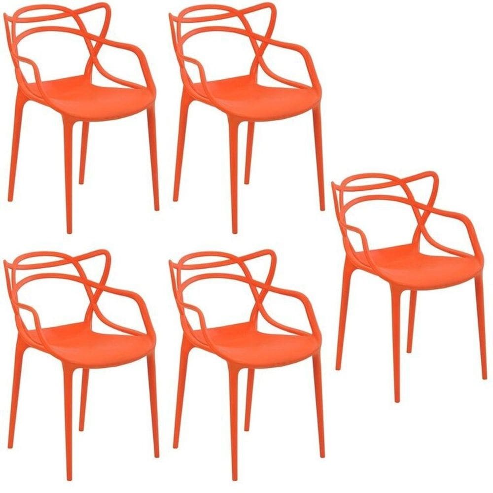 Conjunto 5 Cadeiras Allegra Pp Laranja