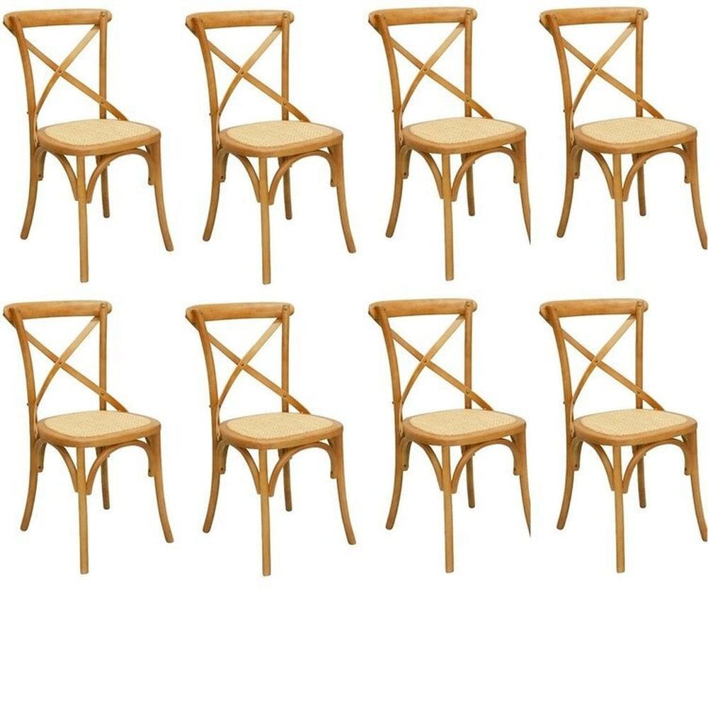 Kit com 8 Cadeiras de Jantar Katrina Bétula