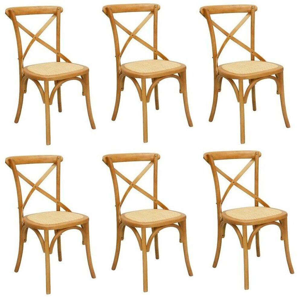 Kit com 6 Cadeiras de Jantar Katrina Bétula