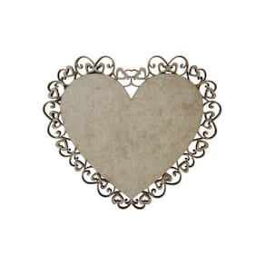 Placa Mdf Cru Artesanato Design Coração Aramado 40Cm