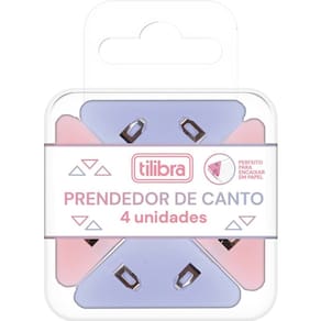 Prendedor Papel de Canto C/4 Unidades Tilibra 353949