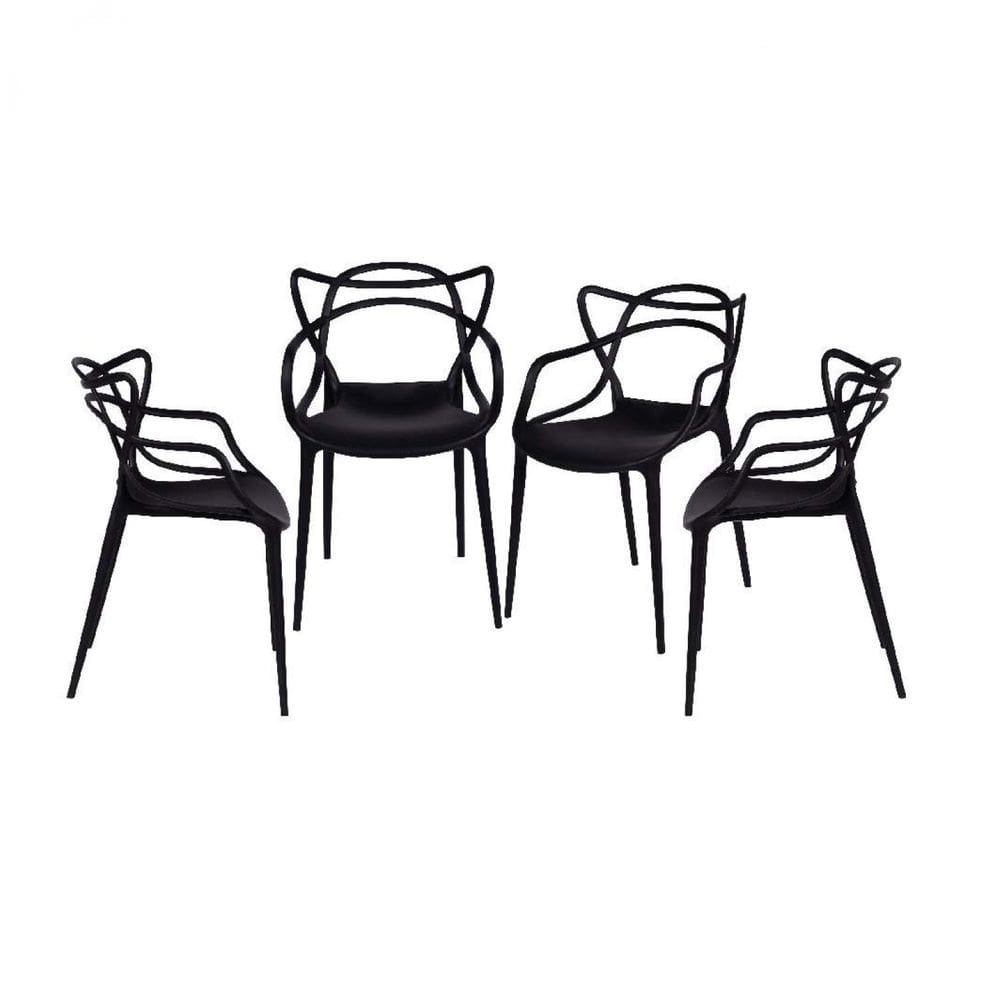 Conjunto 4 Cadeiras Solna Allegra Or Design Preto