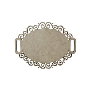 Placa Mdf Cru Artesanato Design Oval Perola Liso 30Cm