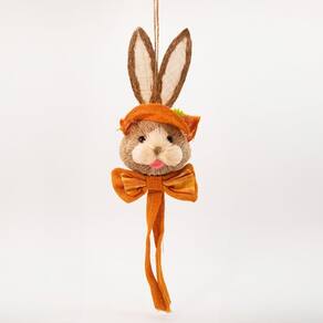 Coelho de Páscoa Pendente Coelhinho Laranja Decoração 60cm