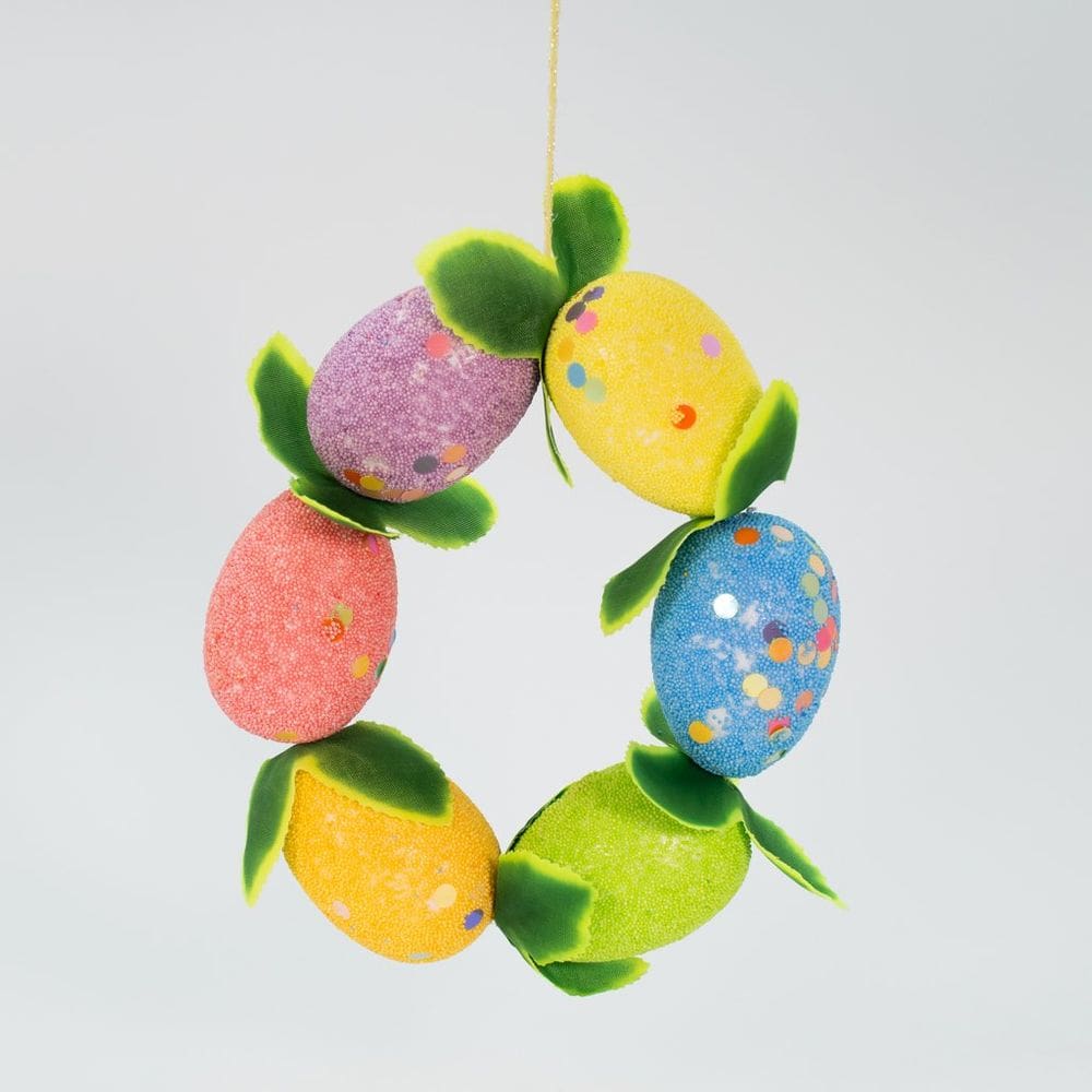 Guirlanda de Páscoa Decoração Enfeite de Ovos Coloridos 20cm