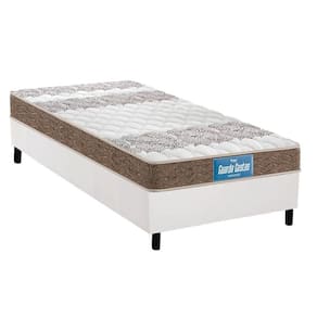 Cama Box Solteiro: Colchão Espuma D33 Probel /EP Anatômico Guarda Costas Próintense Double Face+ Base CRC Courano White(88x188)