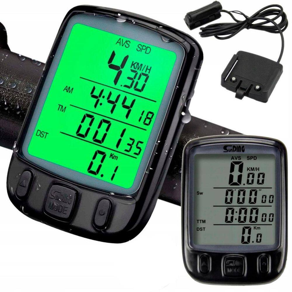 Velocímetro De Bike À Prova D`Água Com Luz De Fundo Led
