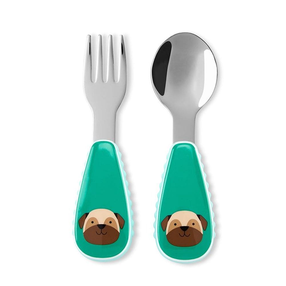 Kit de Talheres Cachorro Pug Zoo Skip Hop para Crianças Fofo e Divertido