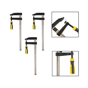 Kit 3 Grampos P Carpinteiro Tipo F Sargento 120x600mm 24 Pol