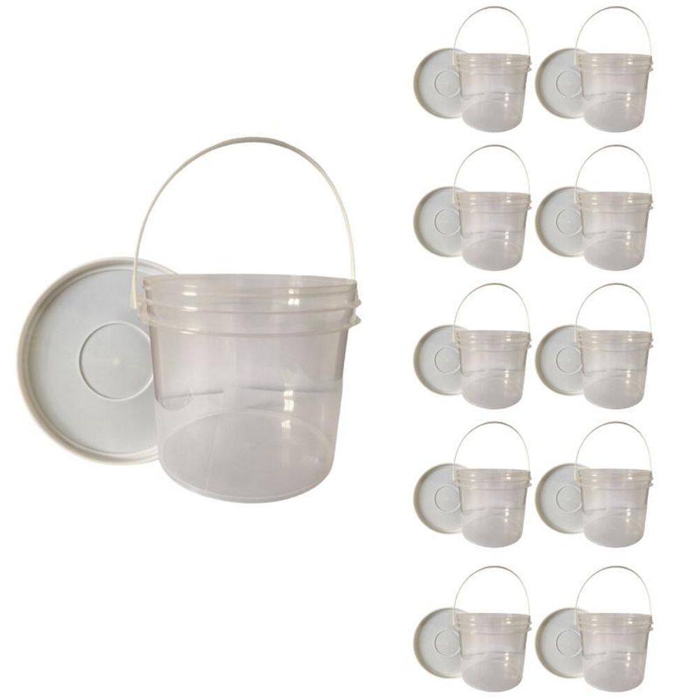 Balde Para Armazenar Leite Em Po Transparente 2.2L - 10 Pçs